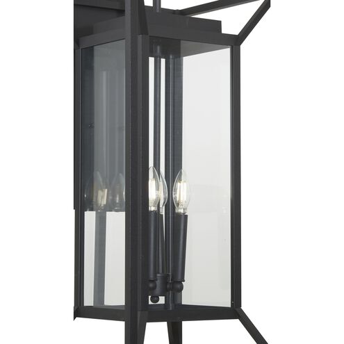 Great Outdoors Harbor View 4 Light 29.75 inch Sand Coal Outdoor Wall Mount in Clear Glass